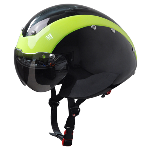 Professional aero time trial road racing helmet TT cycling helmet with goggles