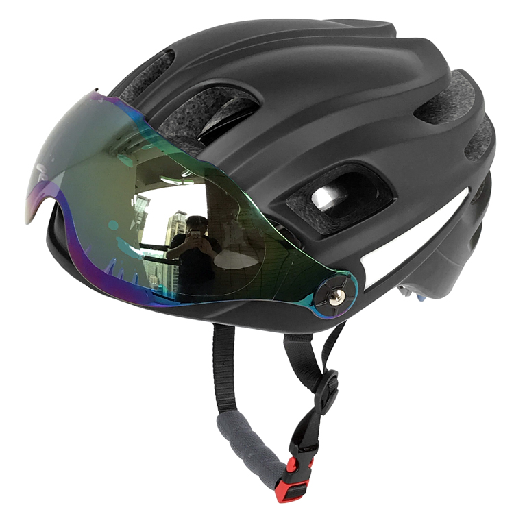 CE best sport bike helmet road bicycle helmets with removable cycling goggles/visor