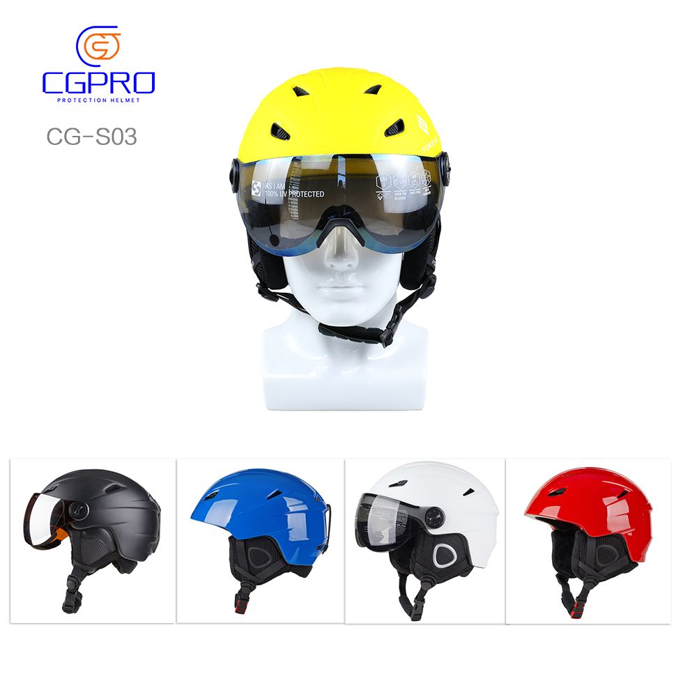 Ski Snow Helmet with Magnetic Goggles Buckle